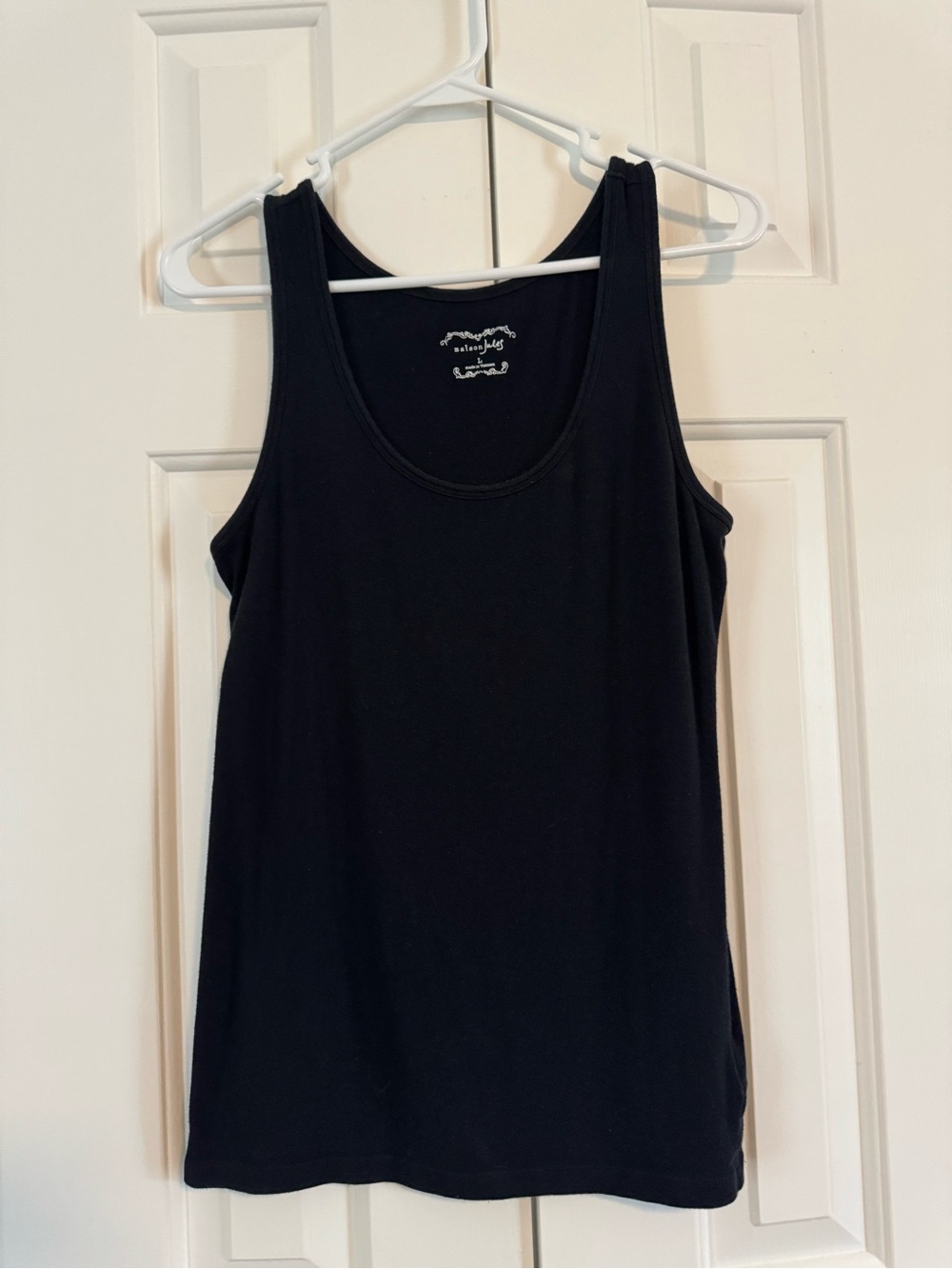 Maison Jules Solid Black Scoop Tank
